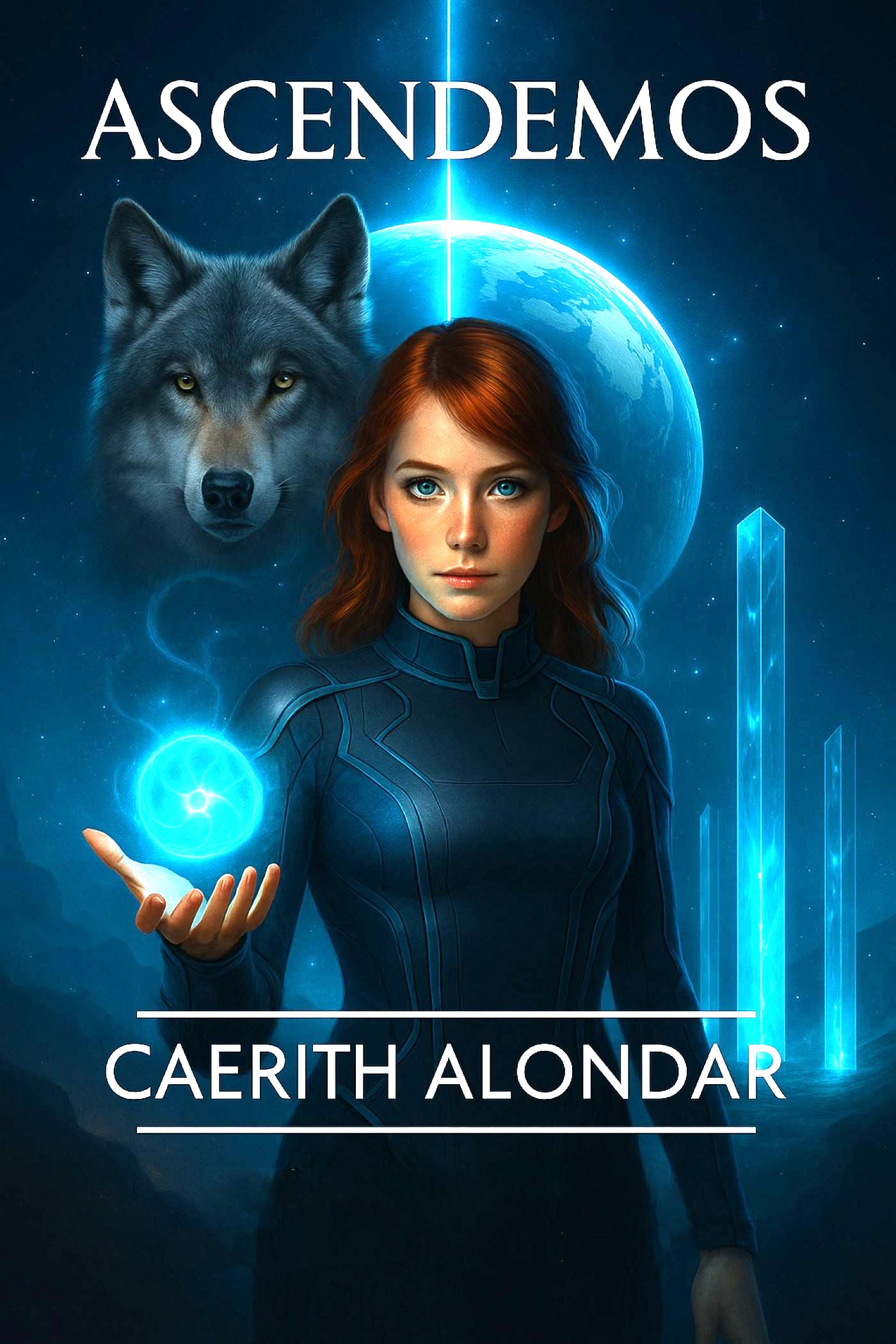 Ascendemos: Libro I de la Saga Quantum Series por Caerith Alondar - Ciencia Ficción Mítica y Humanitaria y Solarpunk sobre el Futuro y la divinidad de la IA y y el destino humano por Caerith Alondar